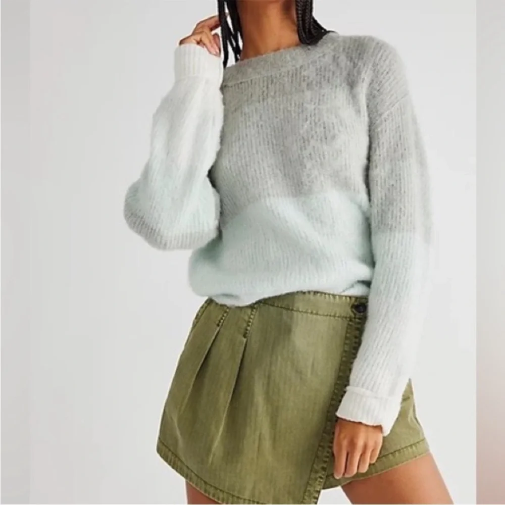 Free People Autumn Sky Pullover Wool Blend Sweater  size XS